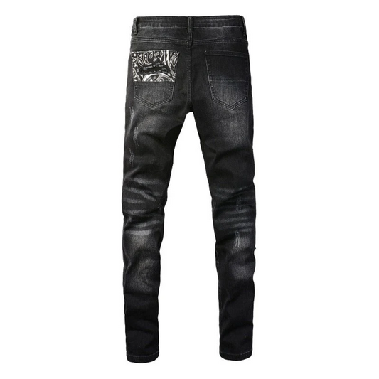 Amiri Jeans Embroidered Stretch Slim Fit